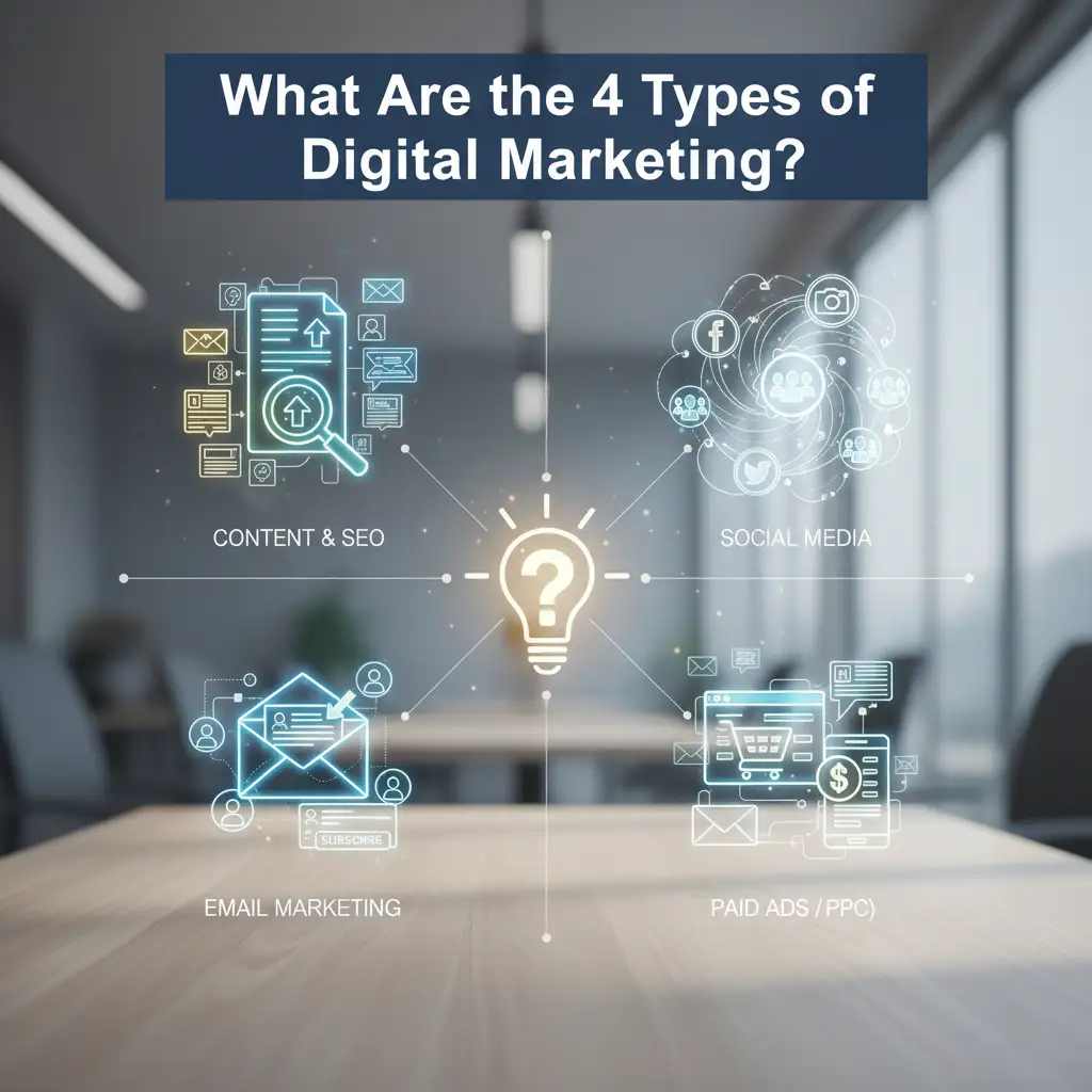 What Are the 4 Types of Digital Marketing - Digital Marketing Agency in Sharjah