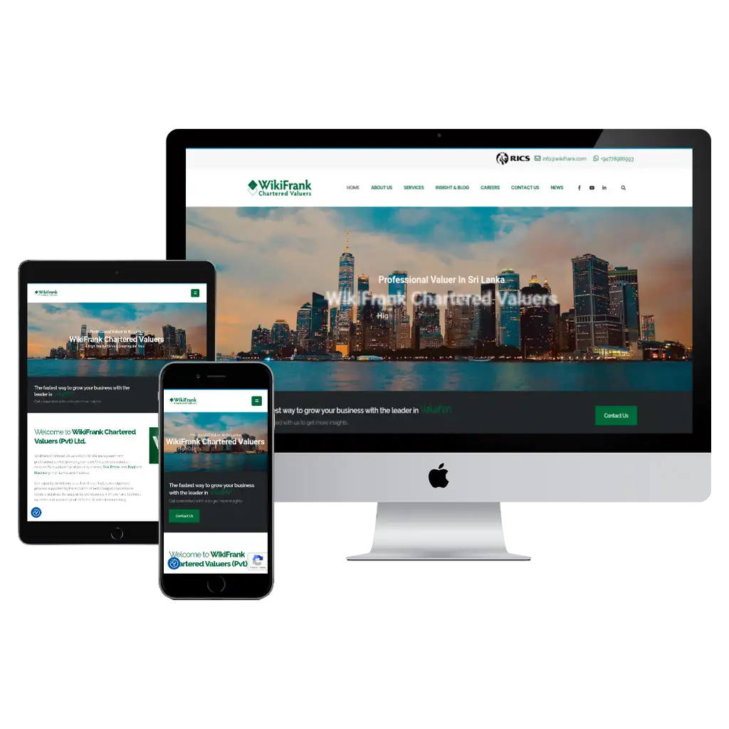 Wikifrank Chartered Valuers Web Mockup