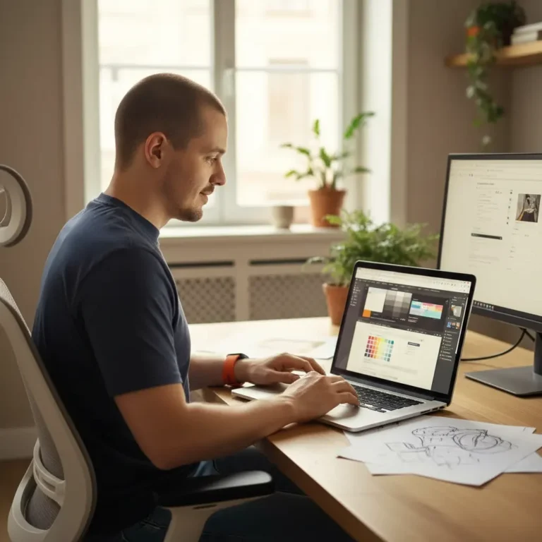 Person Working on a Laptop