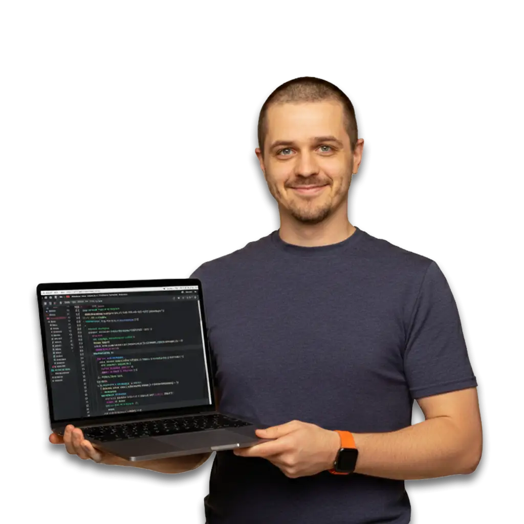 Web Design Company in Sharjah, Person showing laptop