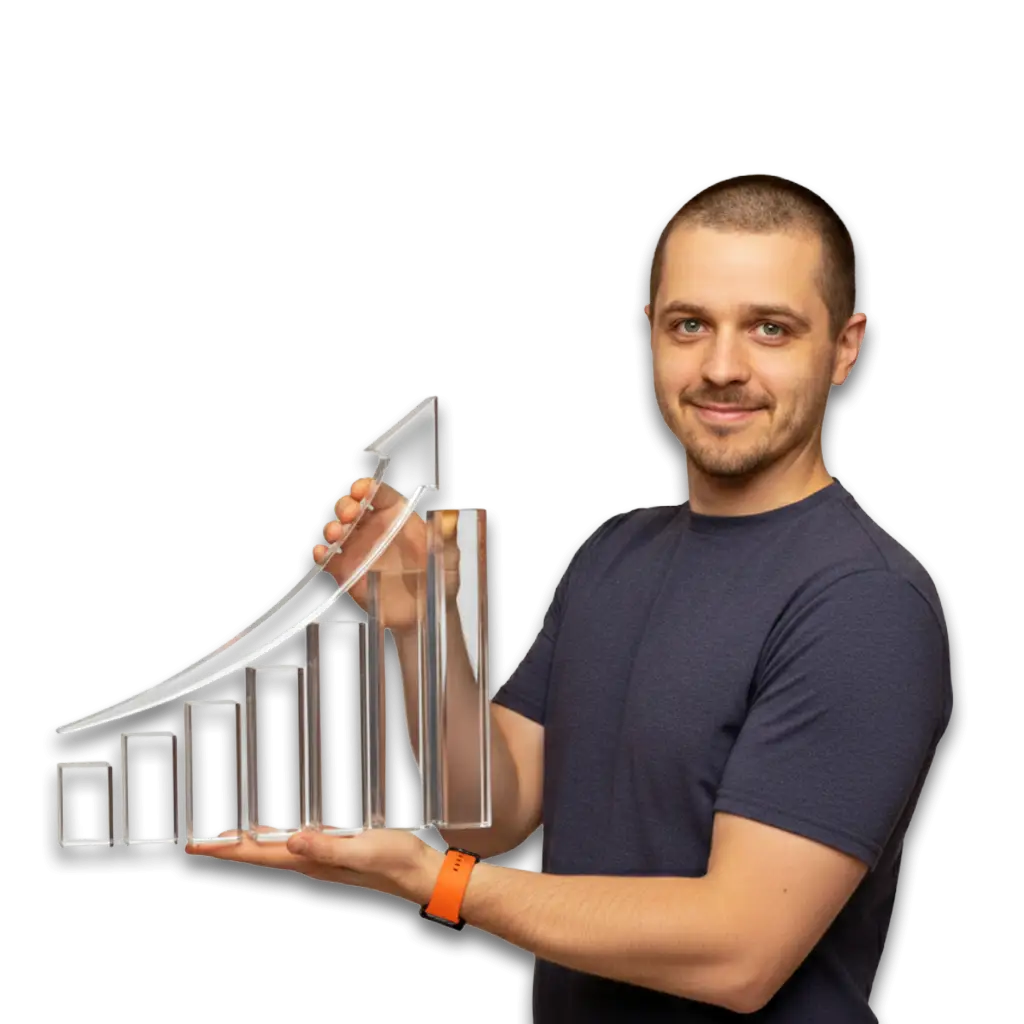 Digital Marketing Services Sharjah, Person with bar chart