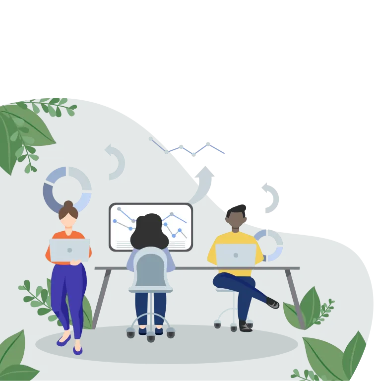 Digital Marketing Agency - Team at a office - Vector Graphic